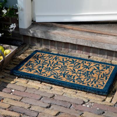 The Rug Seller Cleavers Doormat 080918 by Laura Ashley in Midnight Seaspray Blue&nbsp;40x70cm