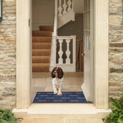 The Rug Seller Mr Fox Running Doormats in Navy Blue by Scion&nbsp;75x120cm
