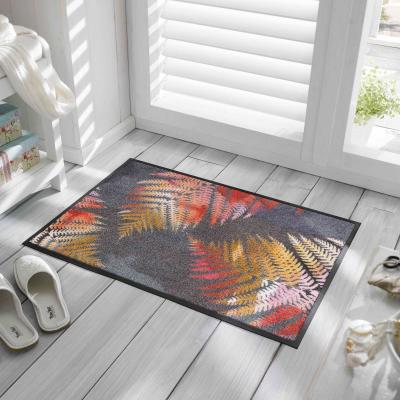 The Rug Seller Erbario Leaf Washable Floor Mats in Multicolour