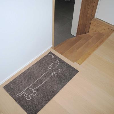 The Rug Seller Candy sausage dog Washable Floor Mats in Brown