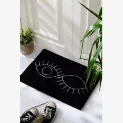 Urban Outfitters Wink Doormat - Black ALL at Urban Outfitters