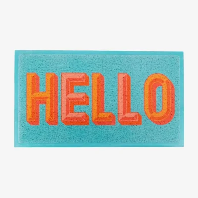 Westwing Washable Doormat Blue Hello