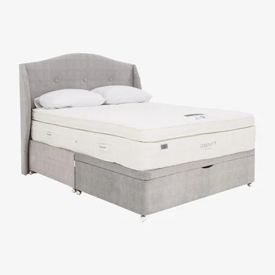 Furniture Village Silentnight - Serenity Cool Lux Gel 2000 Half Ottoman Divan Set - King Size - Grey
