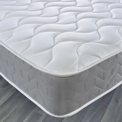 The Range Memory Foam Hybrid Sprung Mattress - White Micro Quilted Cool Touch Top, Grey Border / King
