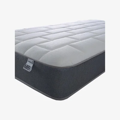 The Range 7.5" Budget Friendly Grey Border Big Brick Design Open Coil Spring Mattress - Grey / King / Medium Firm