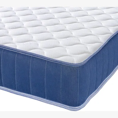 The Range The Cooltouch Core Blue Lagoon 22cm Deep Hybrid Foam Free Spring Mattress - White Cooltouch material, blue castellated border / King