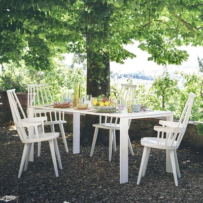 Amara Kartell - Four Outdoor Dining Table - White - 190cm