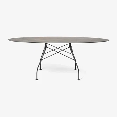 Amara Kartell - Glossy Outdoor Oval Dining Table - Aged Bronze