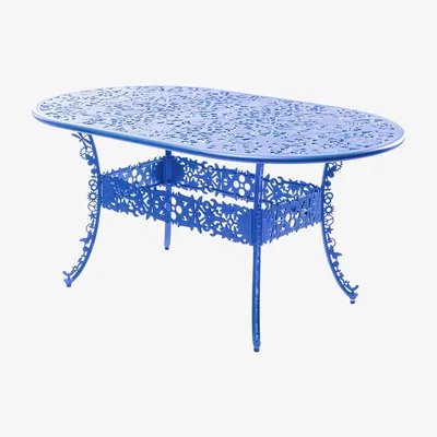 Amara Seletti - Industry Collection Aluminium Oval Table - Sky Blue