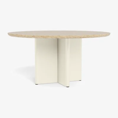 Andrew Martin Caicos Round Dining Table Bone - Andrew Martin