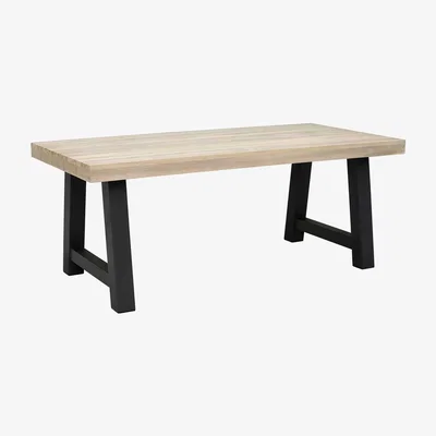Barker and Stonehouse Beach Garden Dining Table, Graphite And Aged Teak 240cm