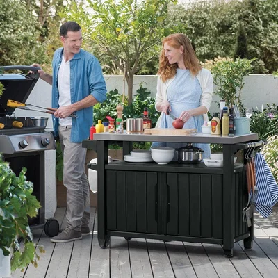 Cuckooland Keter Large BBQ Table in Anthracite Grey
