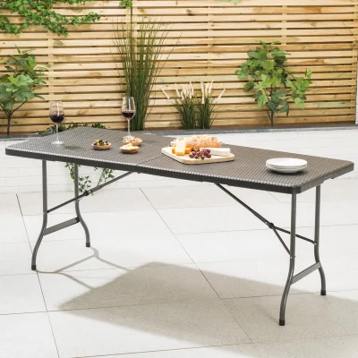 Christow Rattan Effect Garden Table (6ft)