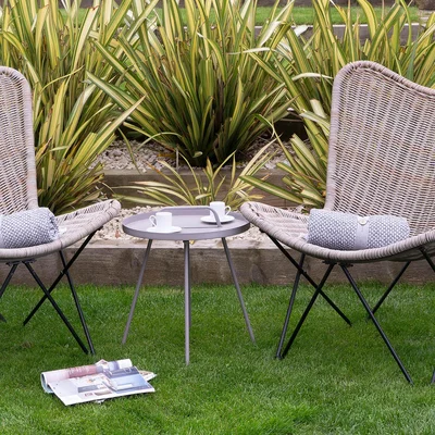 Dunelm Rio Steel Table Grey