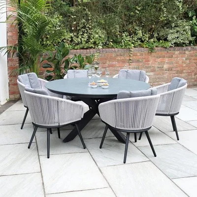 Dunelm A.Mir Aspen Ceramic Top Outdoor Dining Table with 6 Chairs