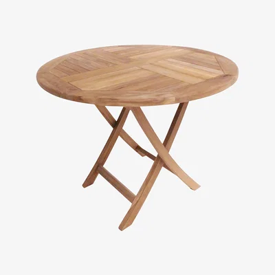 Dunelm Teak Wooden 4 Seater Round Table