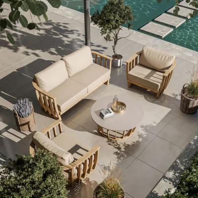 Dunelm Lucca 5 Seater Wood Lounging Set With Coffee Table