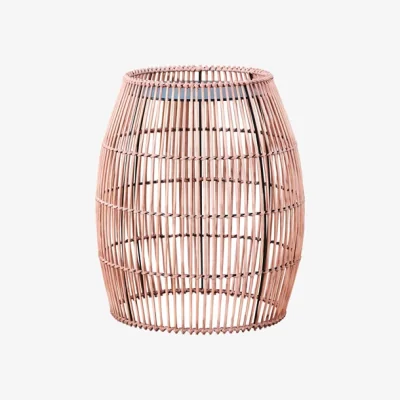 Dunelm Peaktop Large Cylinder Rattan Metal Top Side Table