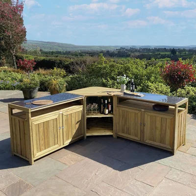 Dunelm Terazza Outdoor Kitchen Set Natural