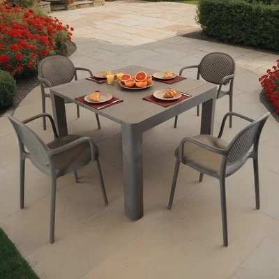 Dunelm Modura Henrik Square Dining Table with 4 Stina Armchairs
