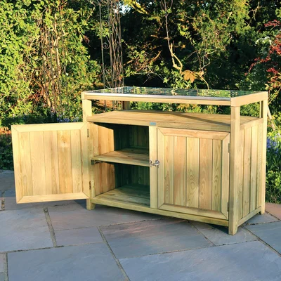 Dunelm Terazza Outdoor Kitchen Double Unit Natural