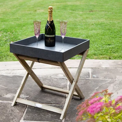 Dunelm Grey and Gold Butler Tray Grey