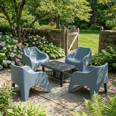 Dunelm Clara Coffee Table with 4 Vernelle Relax Chairs