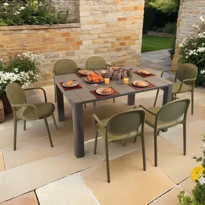 Dunelm Modura Henrik Rectangular Dining Table with 6 Stina Armchairs