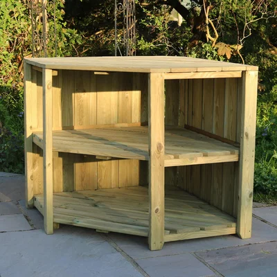 Dunelm Terazza Outdoor Kitchen Corner Unit Natural