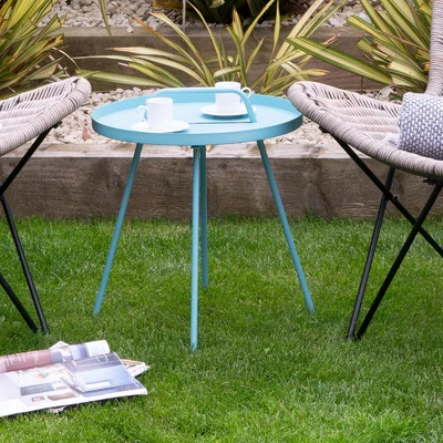 Dunelm Rio Steel Table Blue