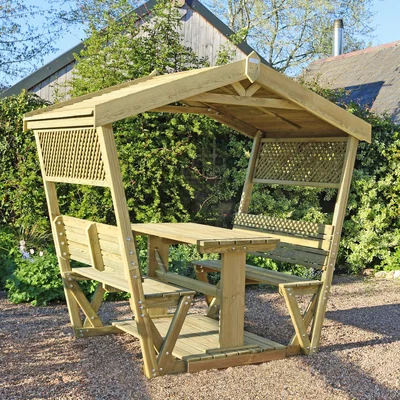 Dunelm Stirling Picnic Table Arbour Natural