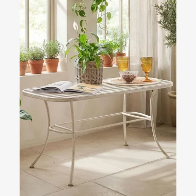 Dibor Vintage Cream Slatted Coffee Table