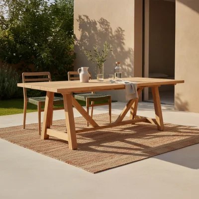 Graham & Green Graham and Green Tora Teak Outdoor Trestle Dining Table - Large