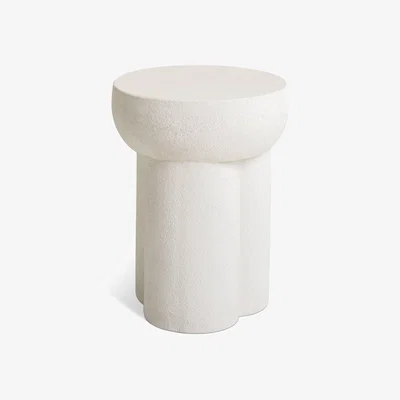 Habitat Habitat Palma Round Concrete Effect Garden Side Table- White