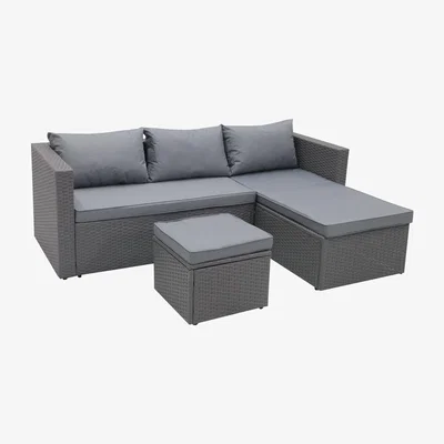 Habitat Habitat Mini Corner Sofa Set with Storage - Grey