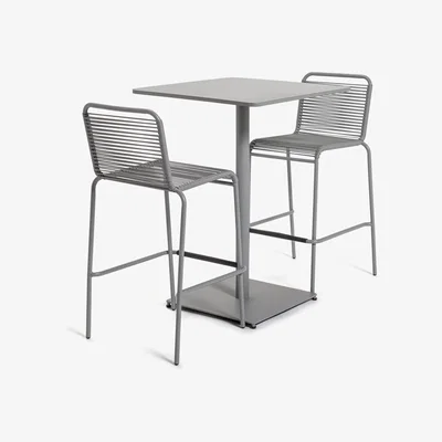 Habitat Habitat Ipanema 2 Seater Bar Bistro - Grey