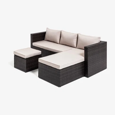 Habitat Habitat Mini Corner Sofa Set with Storage - Brown