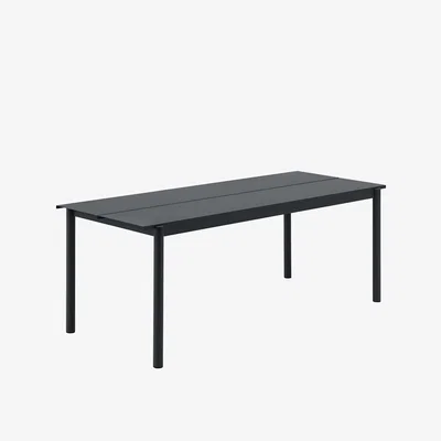 Heal's Muuto Linear Garden Steel Table Medium Burnt Orange - Heal's UK Outdoor Furniture