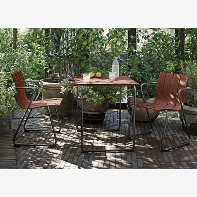 Heal's Mater Ocean Outdoor Small Dining Table in Burnt Red