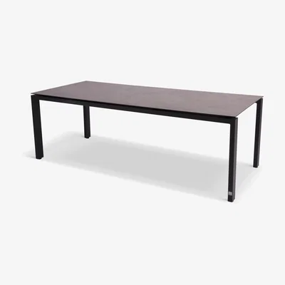 John Lewis 4 Seasons Outdoor Goa Rectangular Garden Dining Table, 220cm, Anthracite/Slate