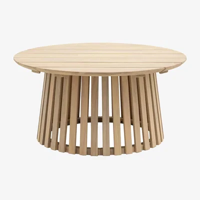 John Lewis Gallery Direct Rialto Round Acacia Wood Garden Coffee Table, 80cm, Natural