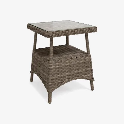 John Lewis John Lewis Rye Woven Square Garden Side Table, Natural