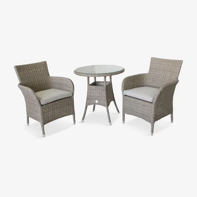 John Lewis LG Outdoor Monaco 2-Seat Round Garden Bistro Table & Chairs Set