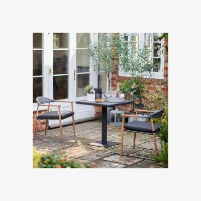 John Lewis Gallery Direct Braided 2-Seater Garden Bistro Table & Chairs Set, Grey
