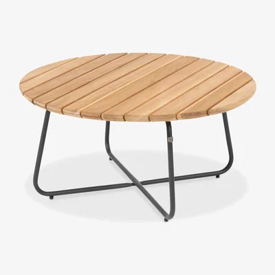 John Lewis 4 Seasons Outdoor Verdi Round Garden Coffee Table, 73cm, FSC-Certified (Teak Wood), Natural
