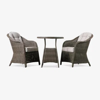 John Lewis Gallery Direct Sovera 2-Seater Round Garden Bistro Table & Chairs Set, Natural