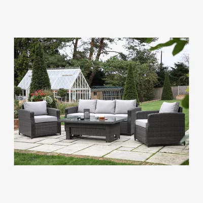 John Lewis Gallery Direct Milson 5-Seater Height Adjustable Garden Dining Table & Chairs Set