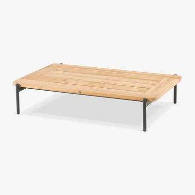 John Lewis 4 Seasons Outdoor Yoga Rectangular Garden Coffee Table, 120cm, FSC-Certified (Teak Wood), Natural/Anthracite