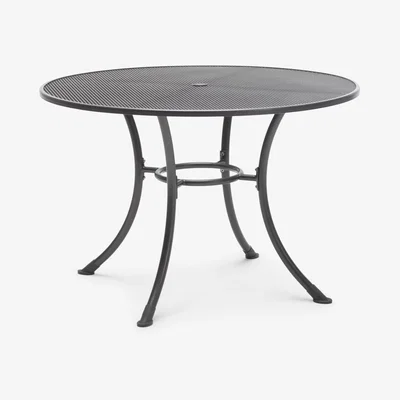 John Lewis John Lewis & Partners Henley by KETTLER 4-Seater Round Garden Dining Table, 110cm, Iron Grey