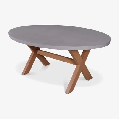 John Lewis Royalcraft Luna Ellipse Garden Dining Table, 180cm, FSC-Certified (Acacia Wood), Natural/Warm Grey